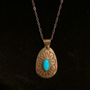 Turquoise and sterling silver necklace